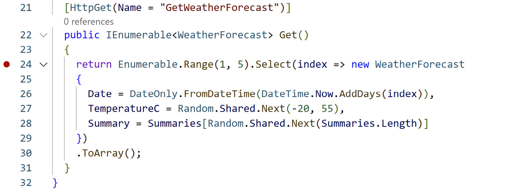 Figure 2.15 – Setting up a breakpoint in VS Code