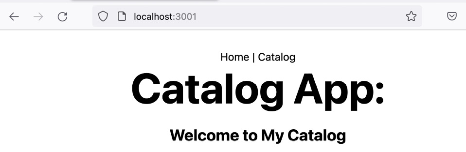 Figure 1.﻿6 – Screenshot of the catalog app running on port 3001