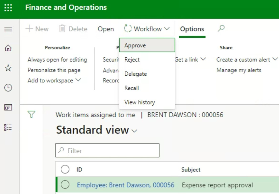 Figure 1.14 – The workflow approval screen