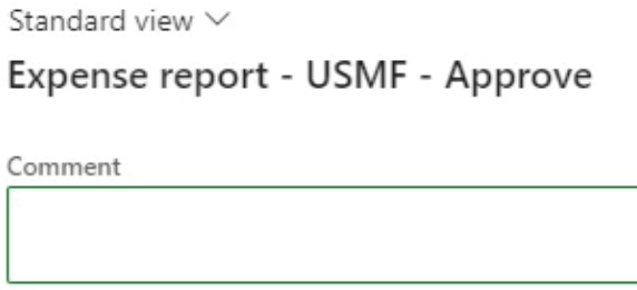 Figure 1.15 – The expense approval comment screen