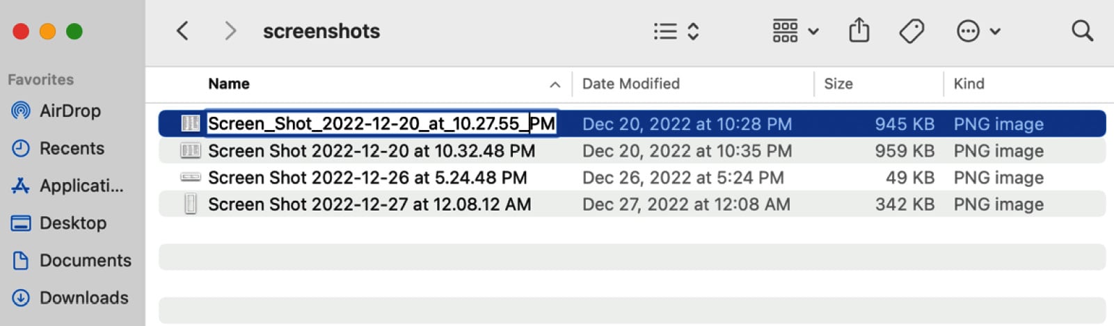 Figure 1.3 – Replaced whitespaces with underscores in filename