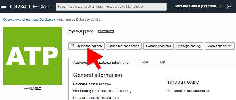 Figure 1.8 – Launching SQL Developer Web