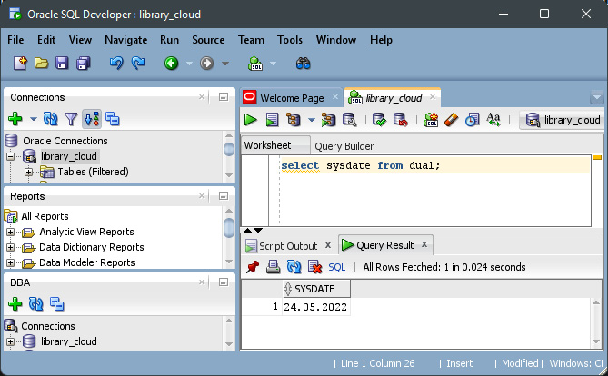 Figure 1.16 – SQL Developer Desktop