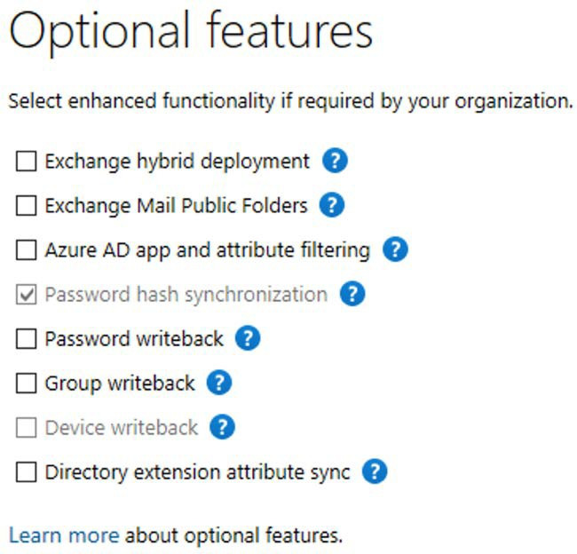 Figure 1.15: Optional features