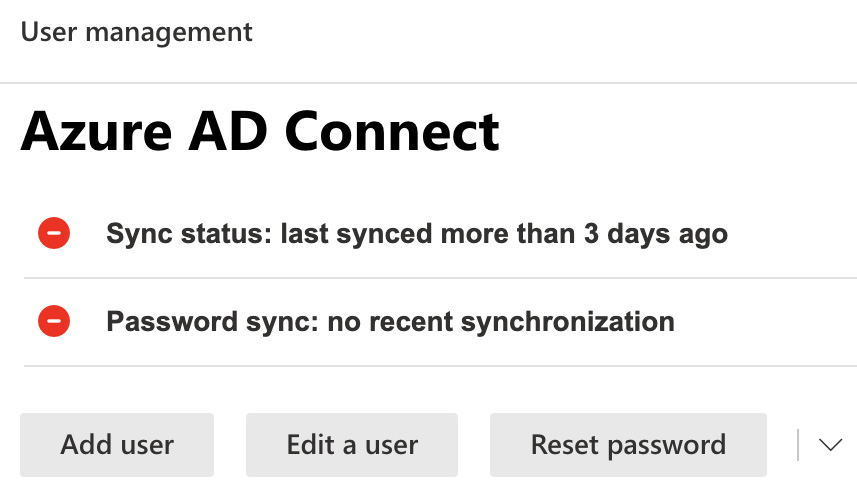 Figure 1.17: Azure AD Connect status