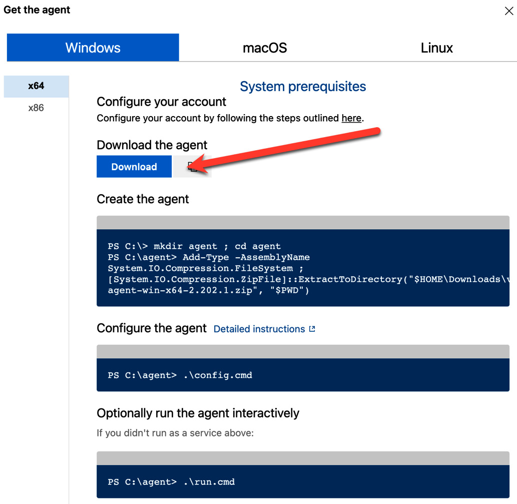 Figure 1.19 – The Windows agent for setting up a file