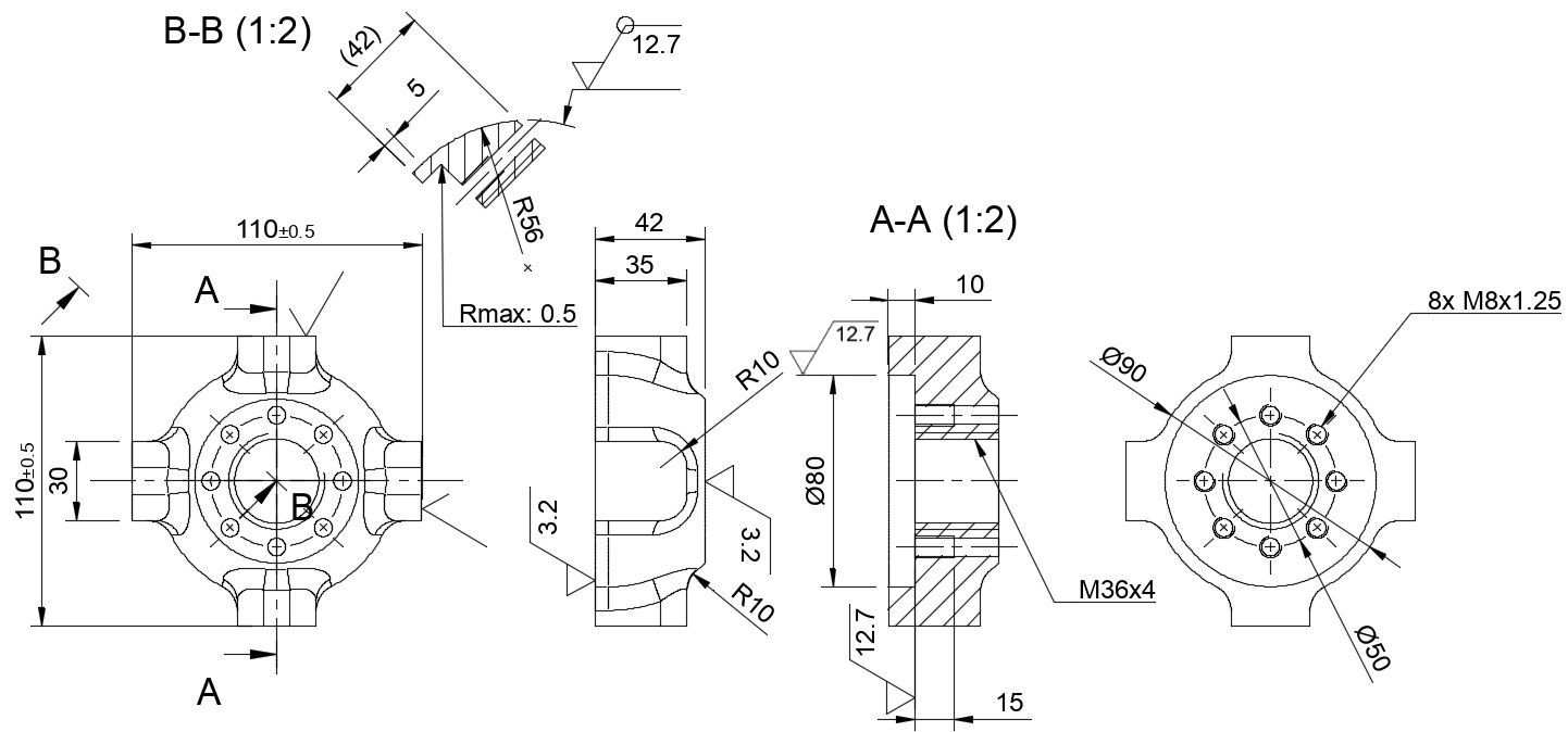 Figure 8.1: Part 2D drawing