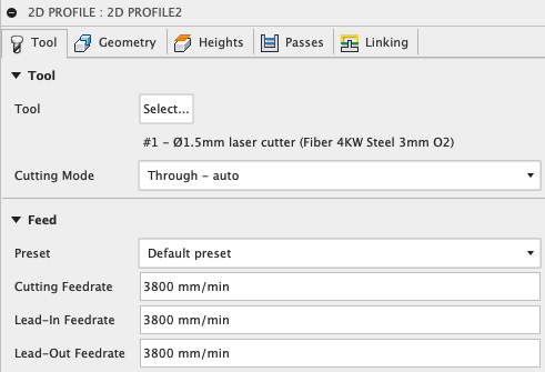 Figure 13.10: The 2D Profile Tool tab