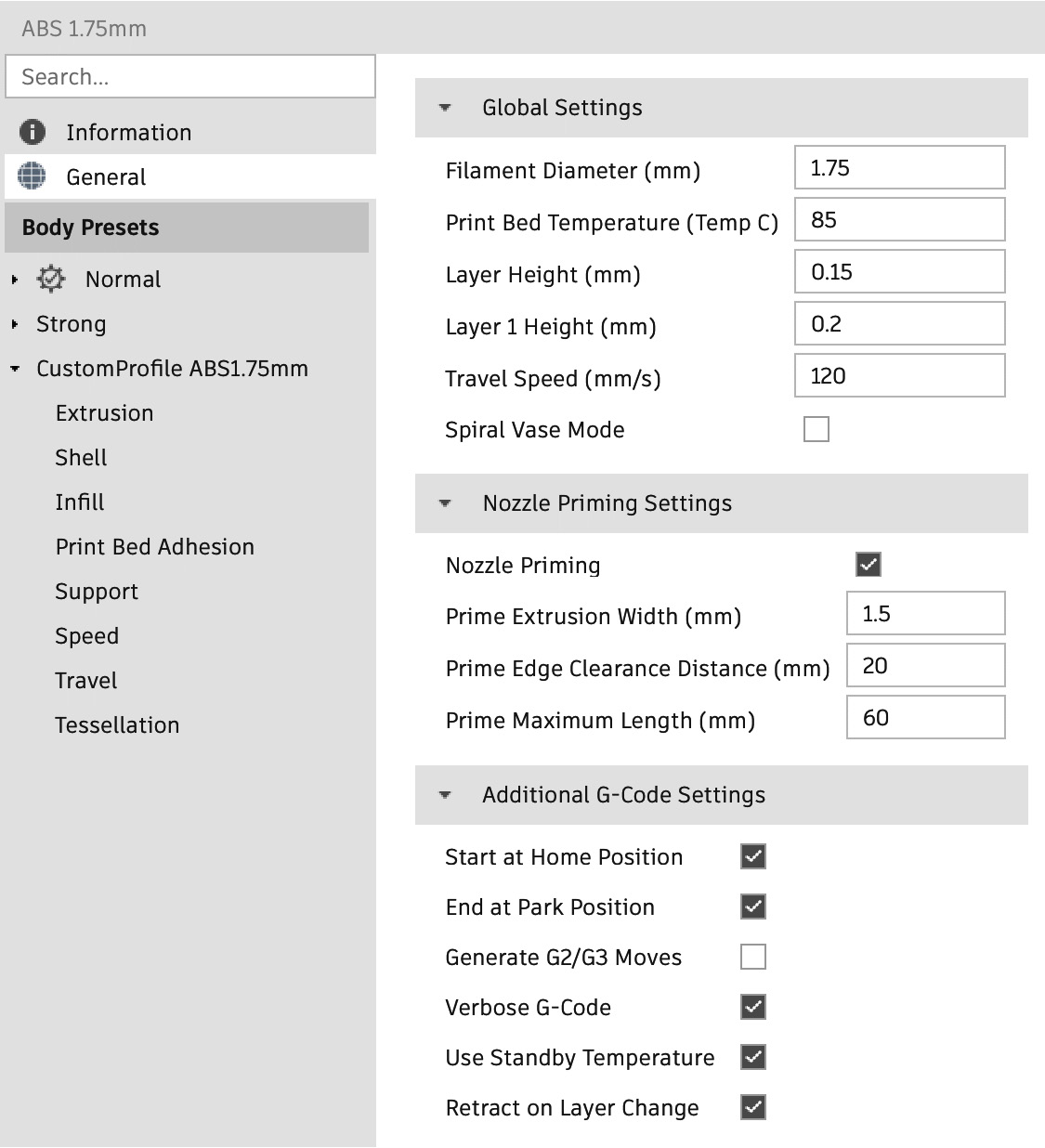 Figure 17.2: Print Setting Editor