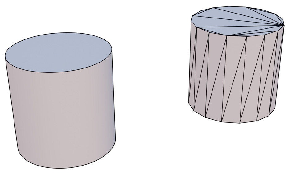 Figure 17.25: CAD geometry versus mesh geometry