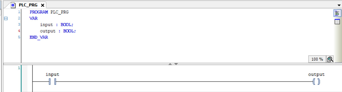 Figure 1.3 – Completed PLC Hello, World! program