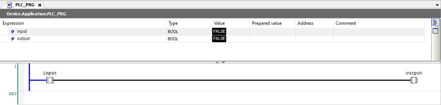 Figure 1.7 – Hello, World! with a FALSE input