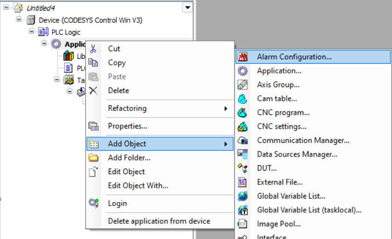 Figure 14.1 – Path to add an alarm