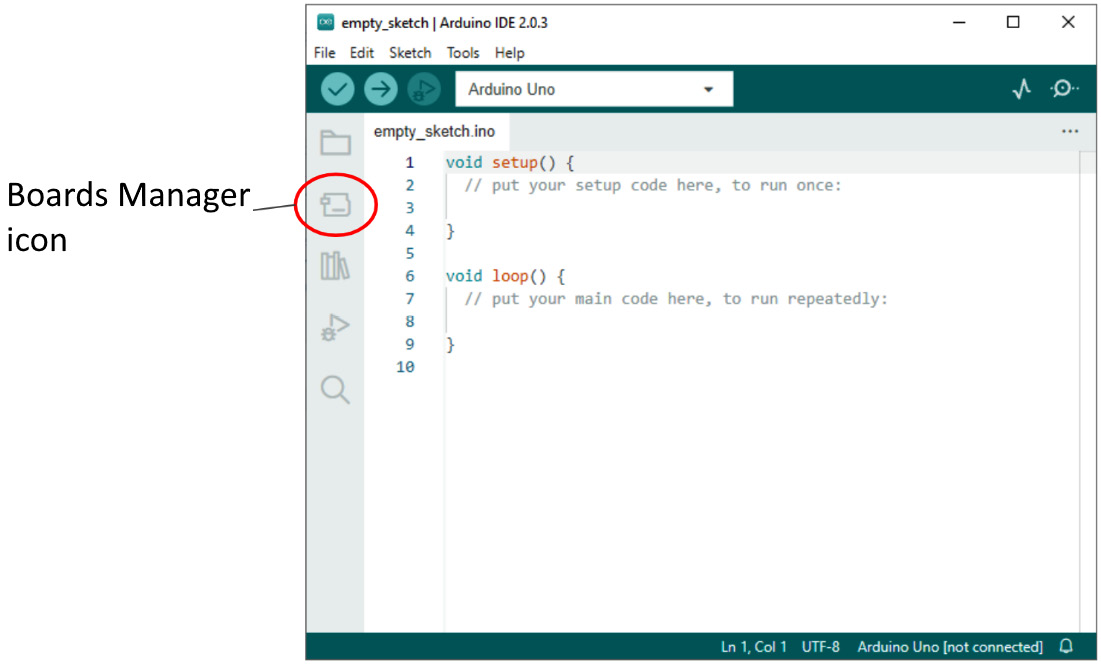 Figure 4.2 – Shortcut to the Boards Manager