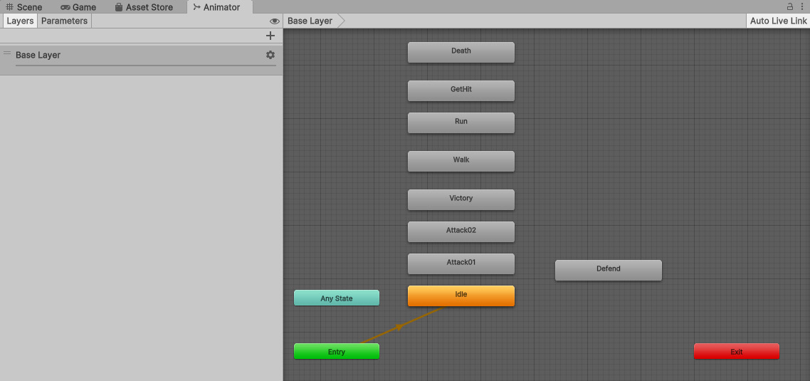 Figure 7.4: The animation states in the Warrior and Mage Prefabs