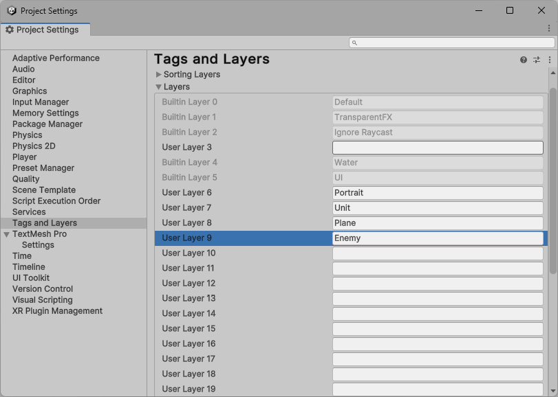 Figure 10.1 – Adding Enemy to the Layers settings