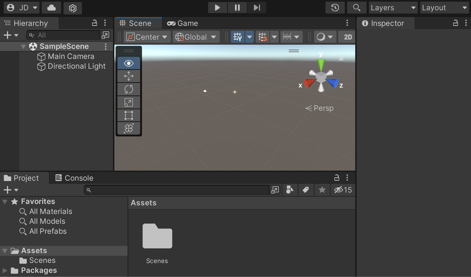 Figure 1.2 – The Unity Editor