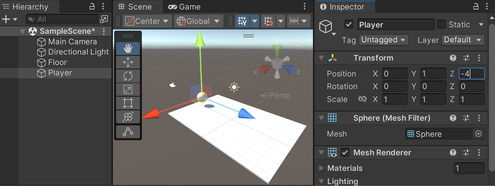 Figure 1.5 – Positioning the player