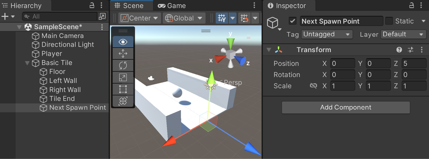 Figure 1.20 – Next Spawn Point position