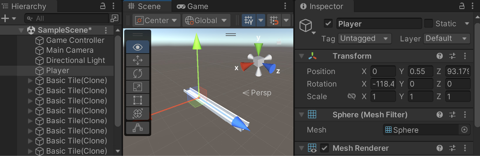 Fig﻿ure 1.26 – Tiles automatically being destroyed