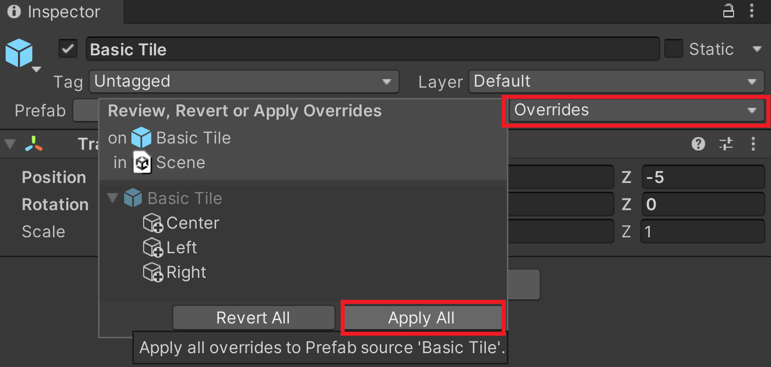 ﻿Figure 1.35 – Applying changes to the prefab