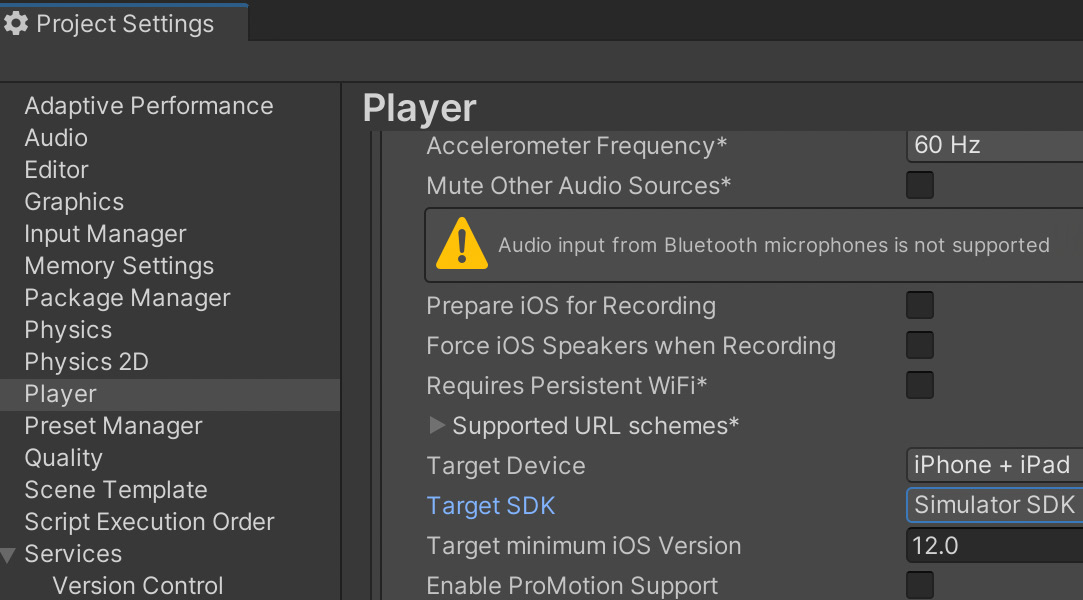 Figure 2.47 – Setting Target SDK to Simulator SDK