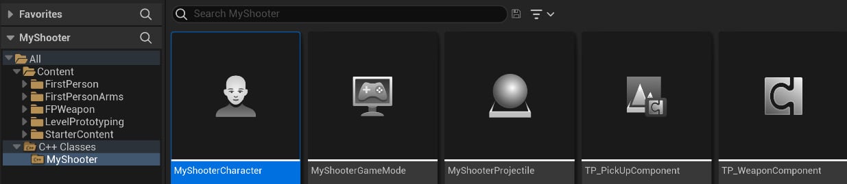 Figure 1.9 – Opening MyShooterCharacter.cpp source code in VS