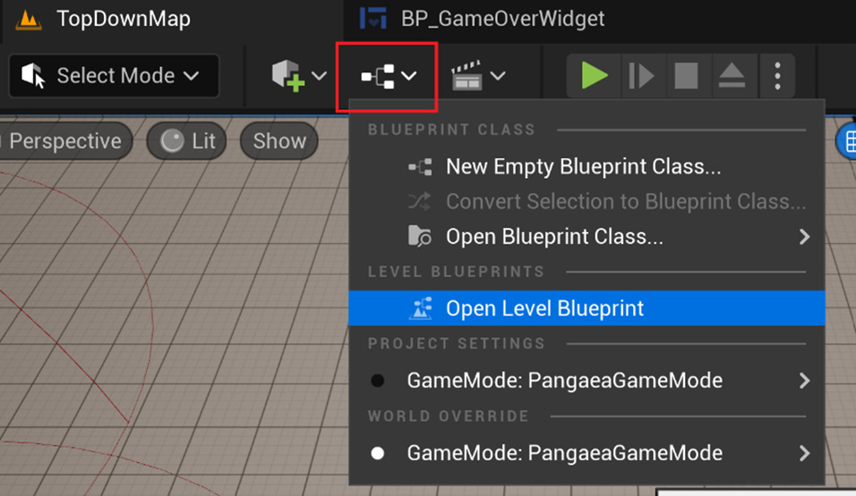 Figure 11.12 – Opening the current Level Blueprint