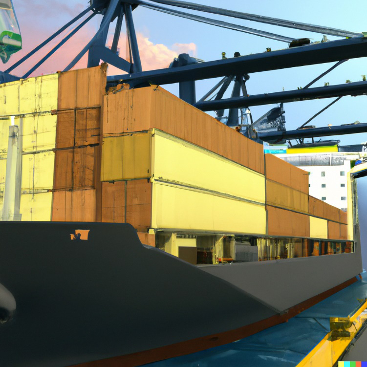 Figure 1.2 – Container ship being loaded in a port