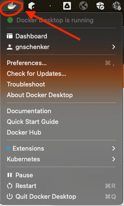 Figure 2.6 – Context menu for Docker Desktop