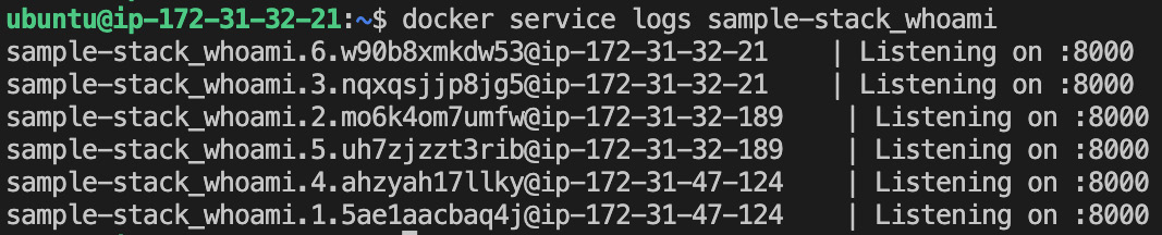 Figure 14.18 – Logs of the whoami service