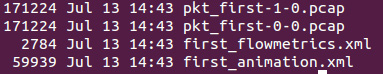 Figure 1.13 – The list of files generated at end of the simulation