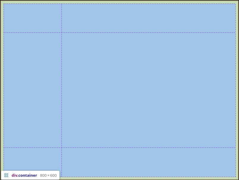 Figure 1.6 – Chrome’s inspector shows us our adjusted 2x3 grid