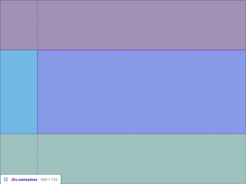 Figure 1.14 – Our grid with explicitly sized rows and columns and a reduced number of rows