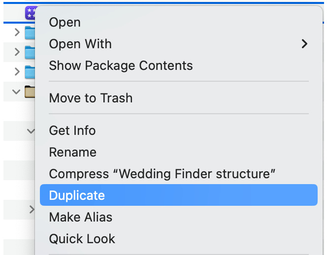 Figure 2.21 – Duplicate in the Finder