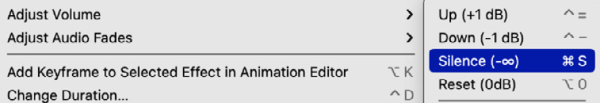 Figure 6.40 – Silencing a clip