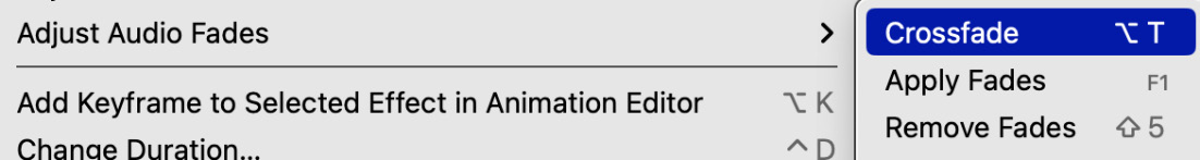 Figure 6.42 – Crossfade multiple clips with audio