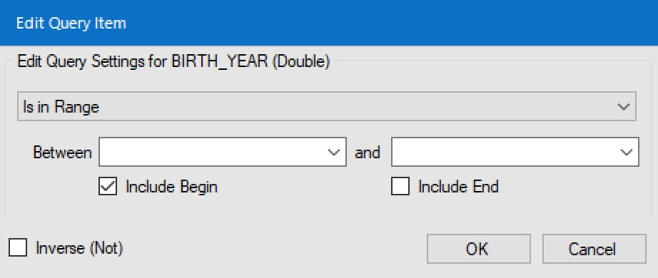 Figure 2.19: Setting the query item