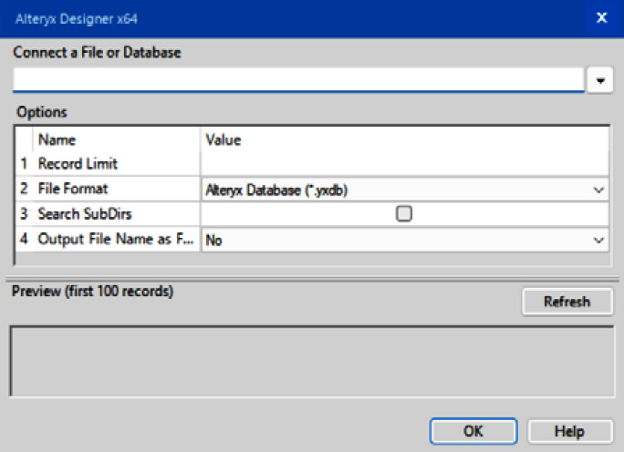 Figure 2.4: Dynamic Input template configuration