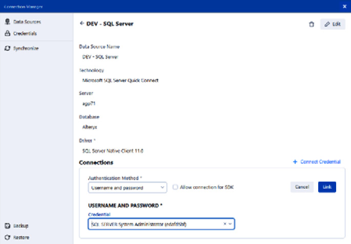 Figure 2.43: Selecting the credentials