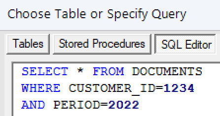 Figure 2.5: Dynamic Input template query