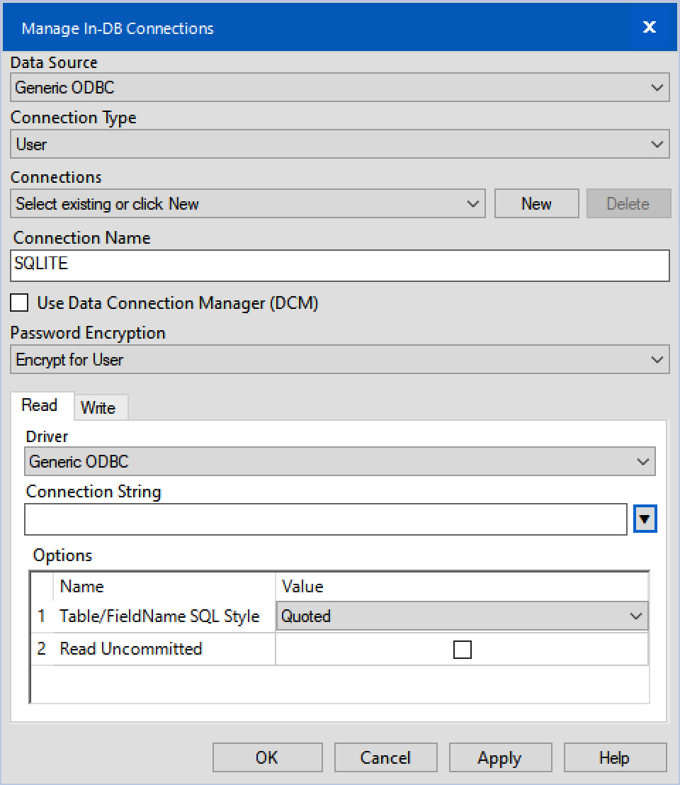 Figure 2.51: In-DB connection