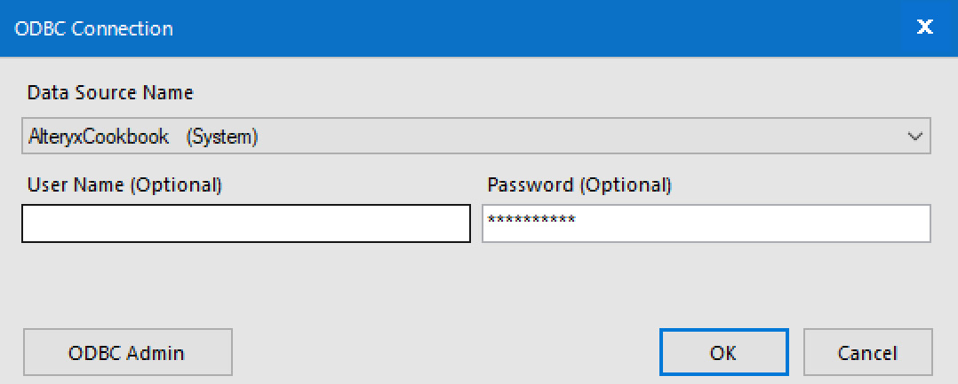 Figure 2.53: Selecting which ODBC data source to use for the current connection