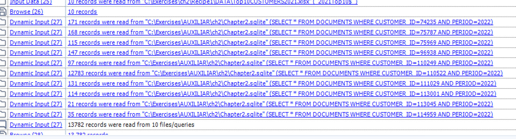 Figure 2.9: Multiple queries executed from just one tool