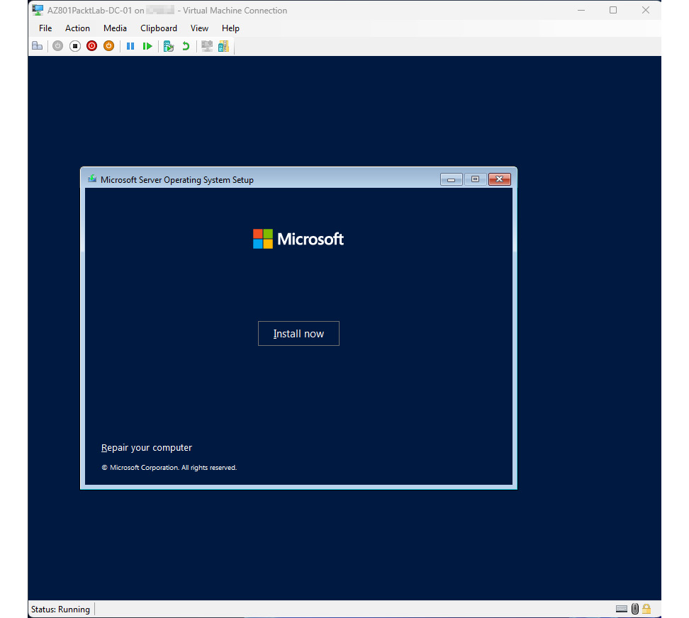 Figure 1.19 – Continuing the Windows Server 2022 operating system installation