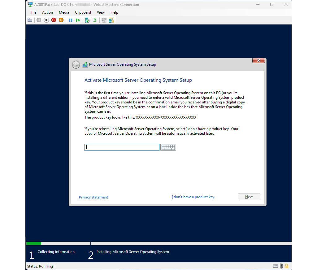 Figure 1.20 – Selecting to use an evaluation ﻿version in the Windows Server 2022 installation