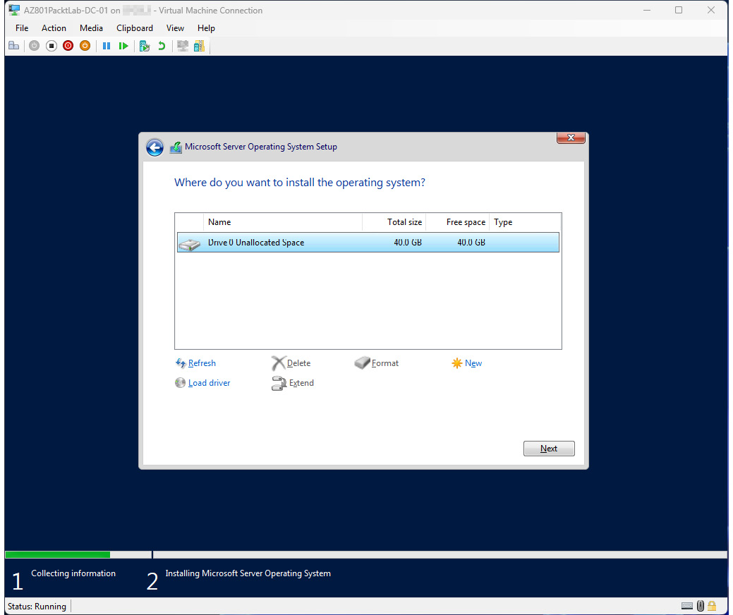 Figure 1.24 – Installing the operating system ﻿on the available disk