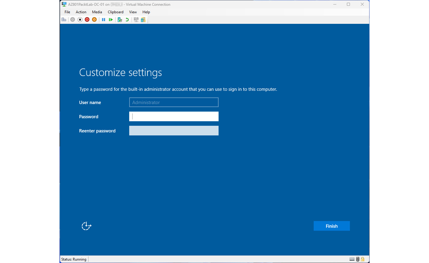 Figure 1.26 – Setting a new password for the administrator account