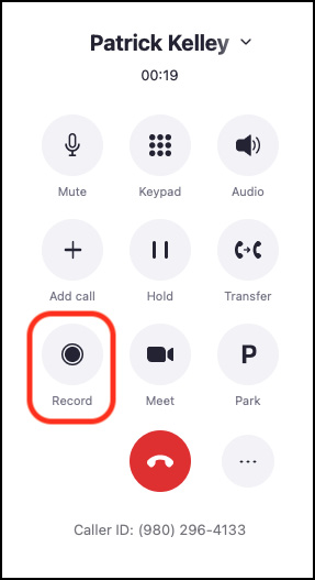 Figure 4.22 – Recording a call