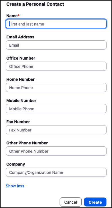 Figure 1.18: Personal contact information